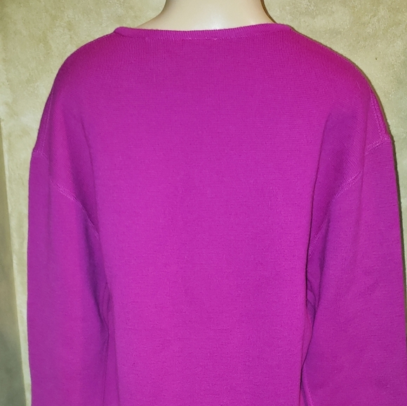 Nordstrom 100% Merino Wool Fuchsia Pullover Sweate - Picture 2 of 5